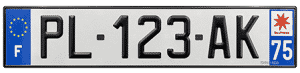 plaque immatriculation pour voiture