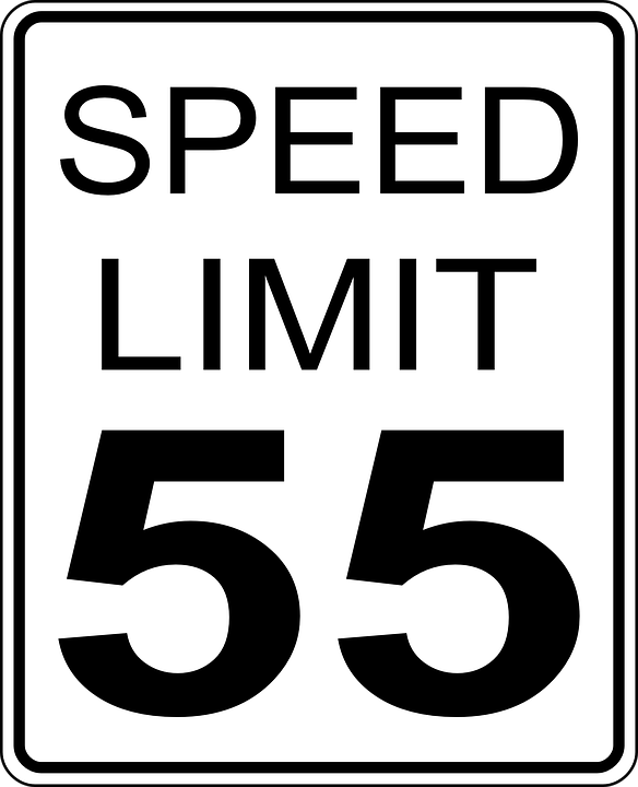 Panneau limitation de vitesse aux Etats-Unis