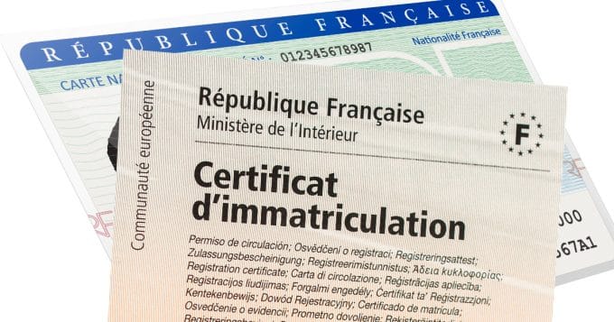 Certificat d'immatriculation