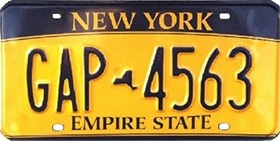 plaque auto Empire Gold New-York