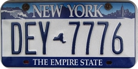 plaque d'immatriculation Empire State