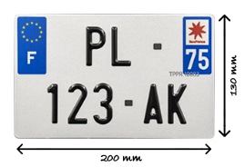 Taille de la plaque d'immatriculation pour motos et deux-roues